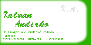kalman andirko business card